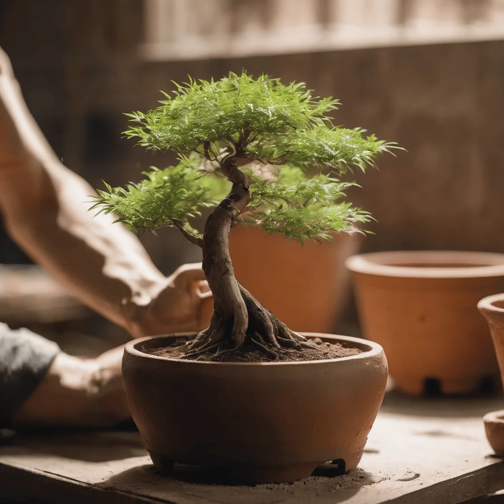 newly repotted bonsai
